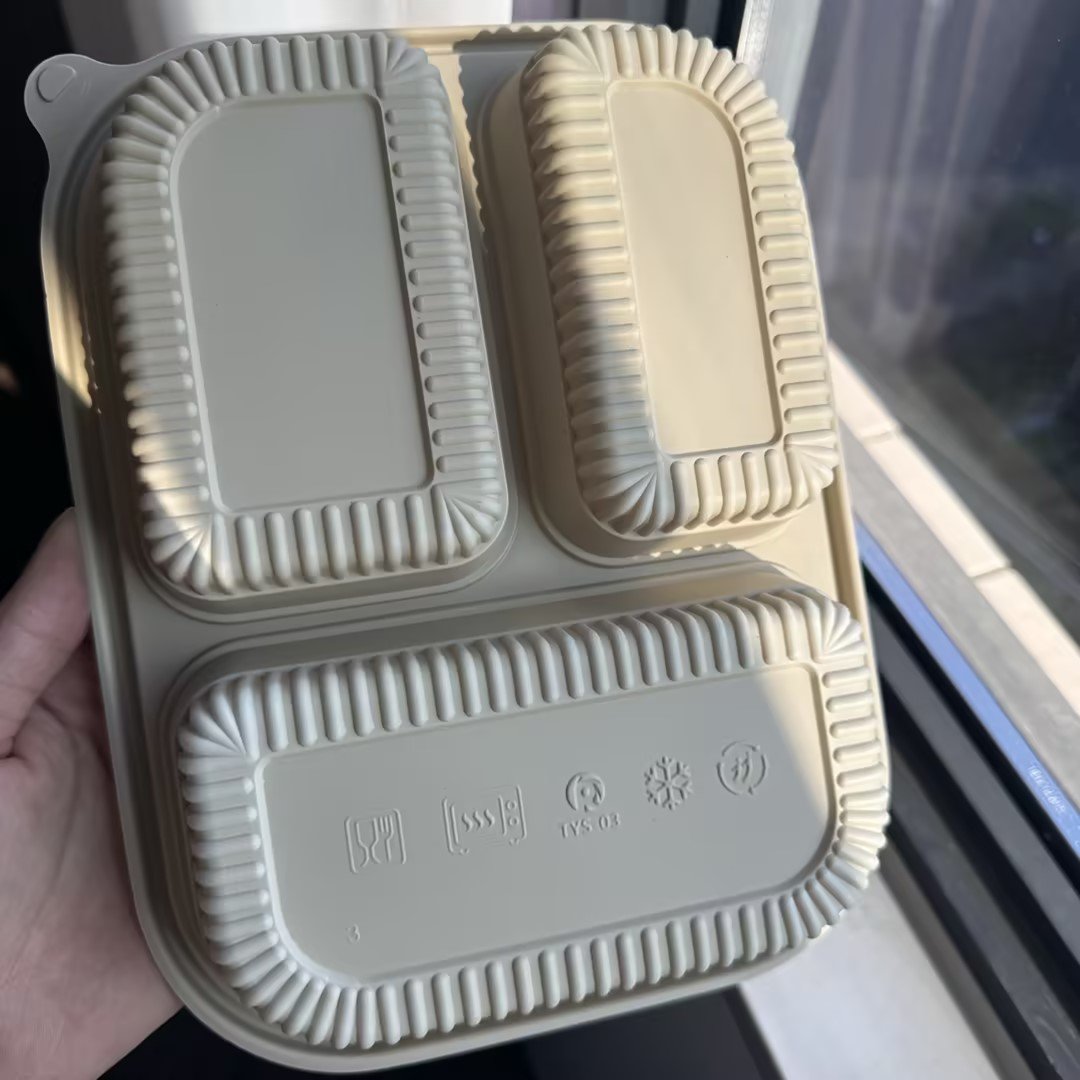 LIYI Disposable Lunch Box, 3-Compartment,1000ml / 34oz, BPA-Free - Image 4